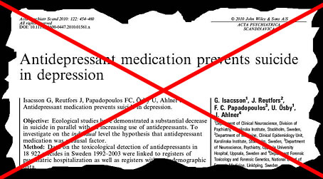 Fel i studie om antidepressiva
